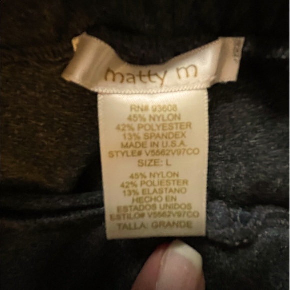 MATTY M Pull On, Thick Stretch Leggings, Charcoal Gray, Size Large. - Picture 4 of 7